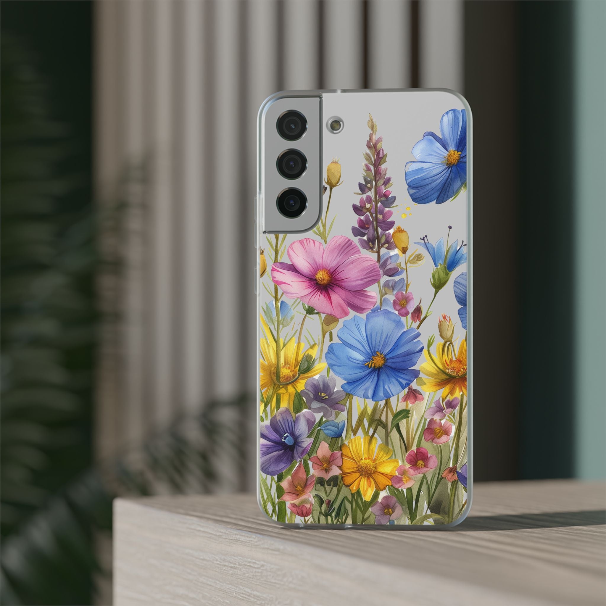 Floral Phone Case: Slim Matte TPU Cover, Wildflower Garden
