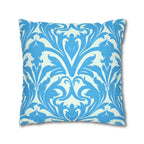 Art Nouveau Pillow Cover: Aqua Blue Floral Throw Pillow