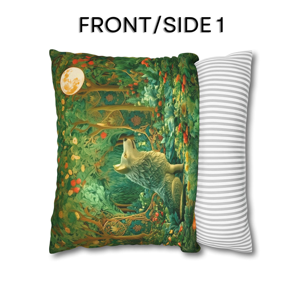 Mystical Wolf Moon Decorative Pillow