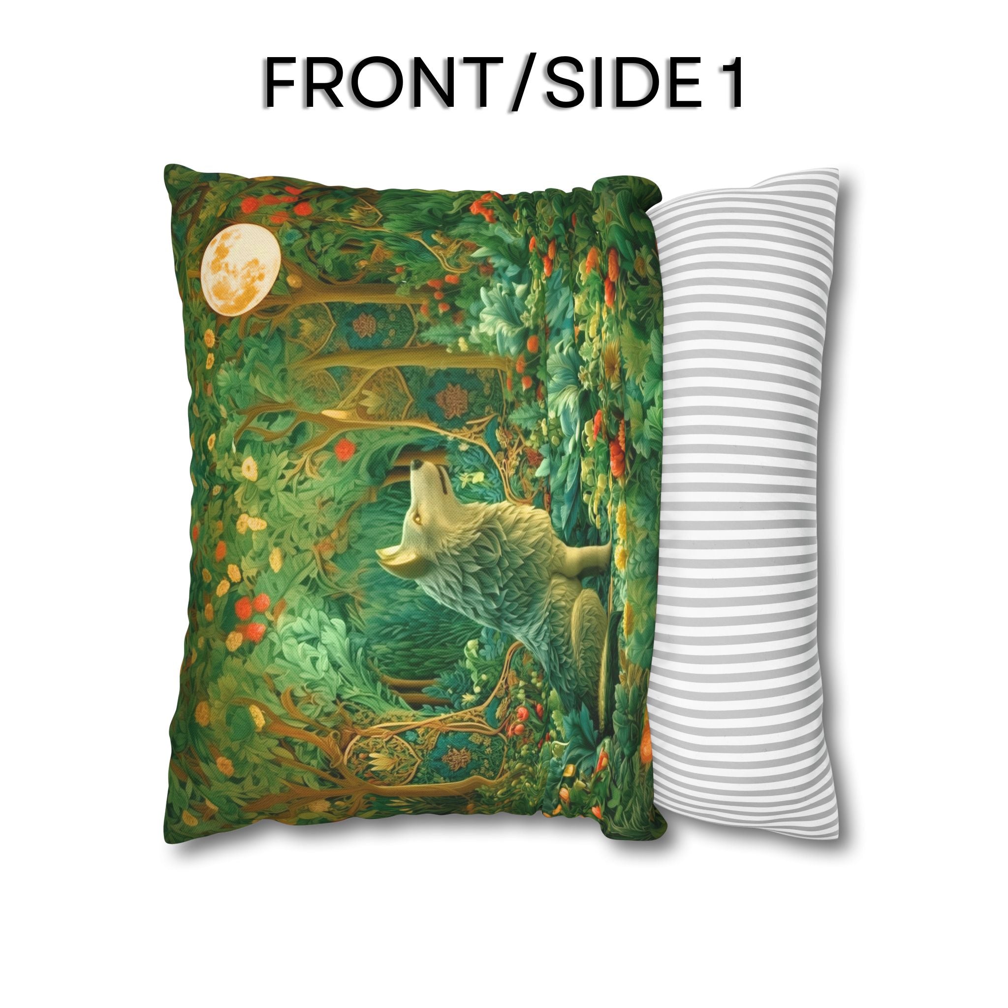 Mystical Wolf Moon Decorative Pillow