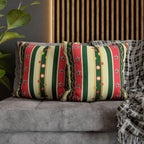 Kitschmas Retro Christmas Pillow Cover: Vintage Style Holiday Stripe & Star Pattern
