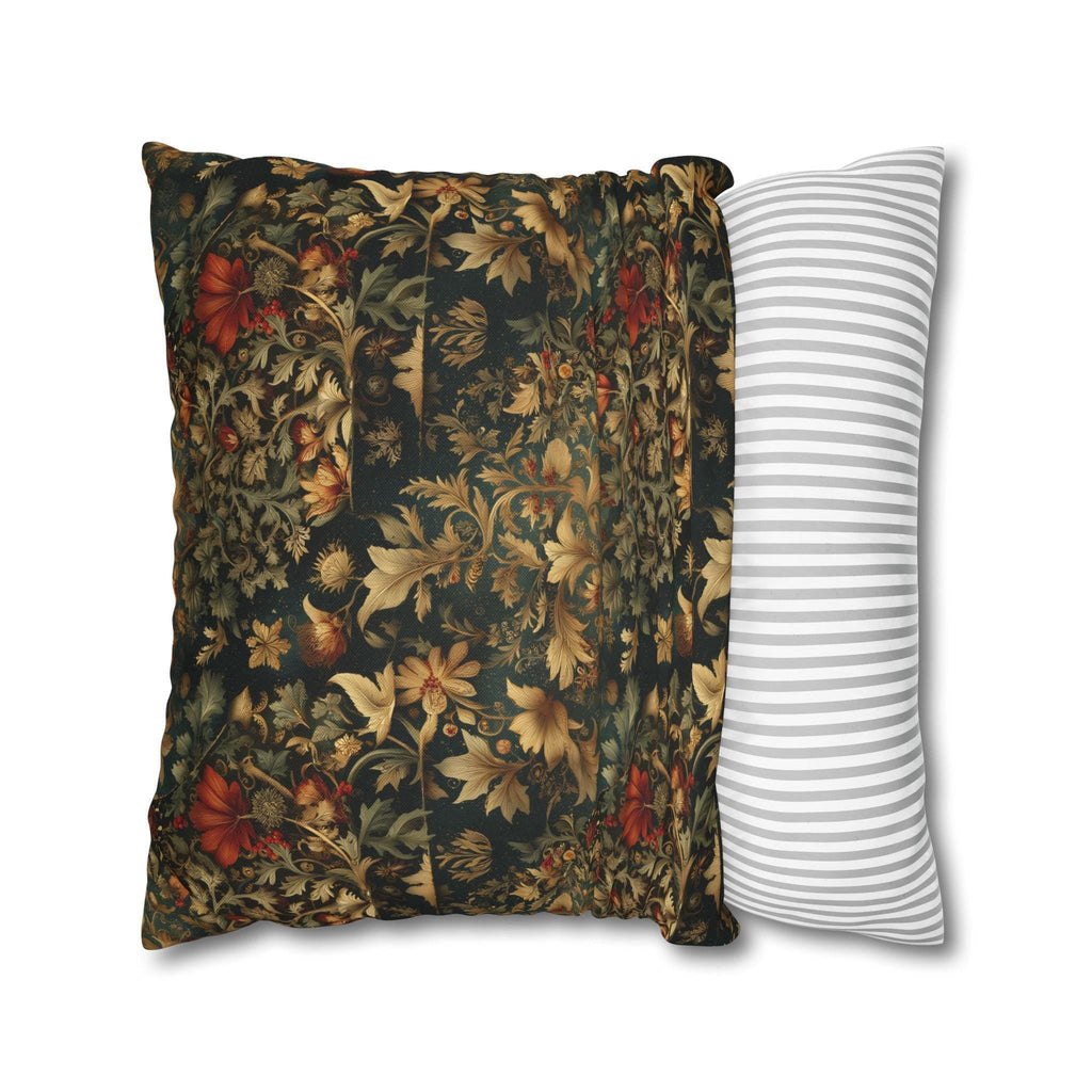 William Morris Inspired Dark Botanical Christmas Pillow Cover: Arts and Crafts Holiday Decor