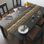 Vintage Inspired Christmas Table Runner: Plaid, Holly, Berry Red (16" x 72"),(16"x90")