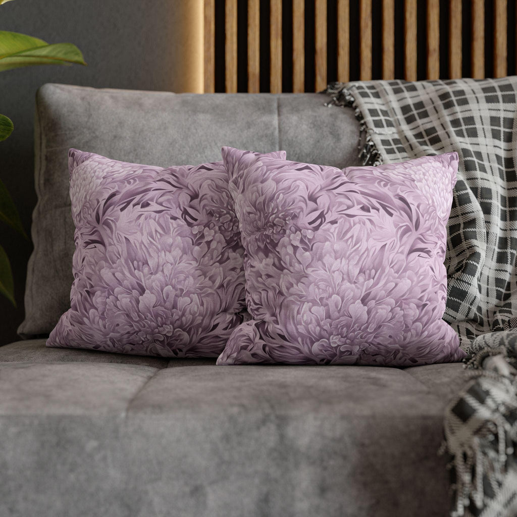 William Morris Inspired Pillow Cover: Modern Lavender Marigold Botanical, Zoomed-In Pattern