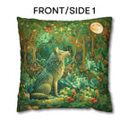 William Morris Inspired Pillow Cover: Full Moon Woodland Wolf Design