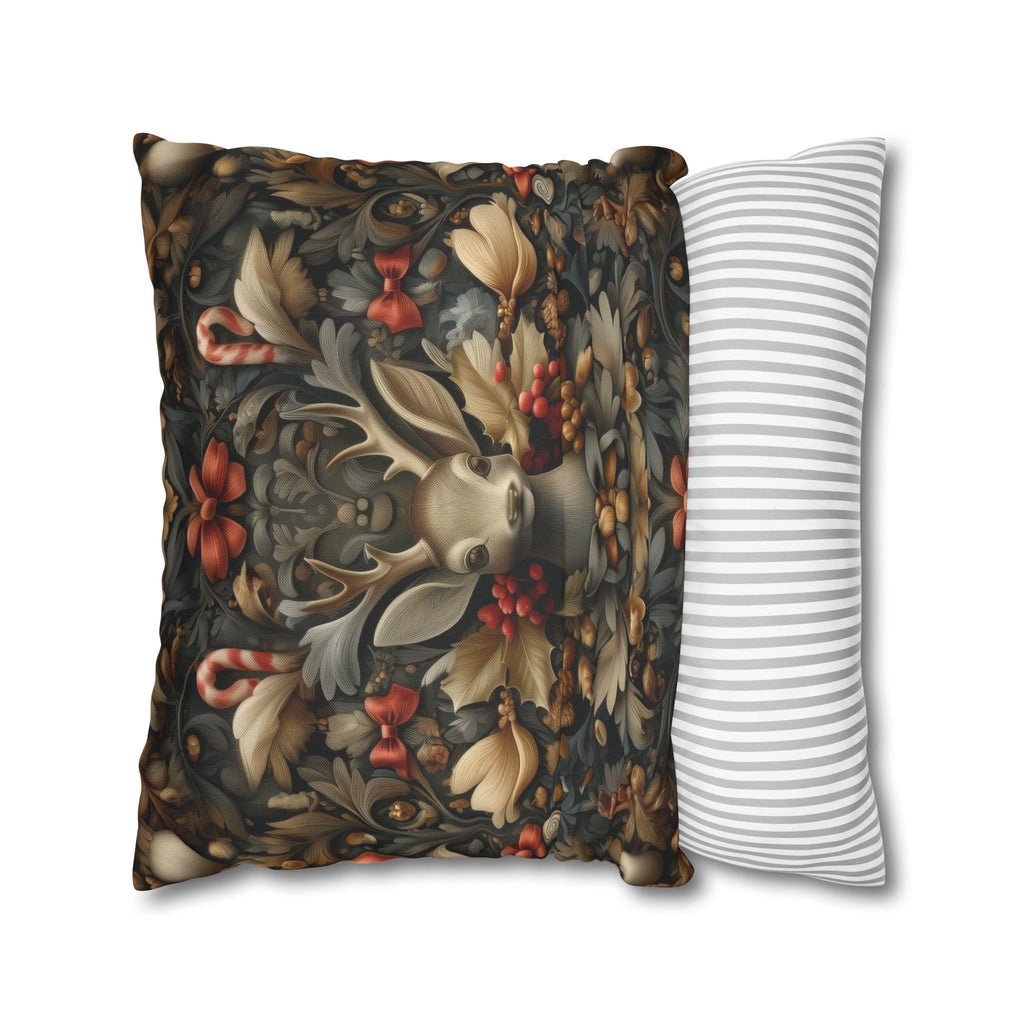 William Morris Deer Christmas Pillow Cover: Woodland Holiday Accent