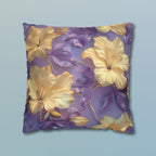 Tropical Hibiscus Floral Pillow Cover, Soft Purple Botanical Cushion