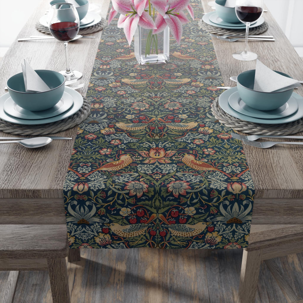 Strawberry Thief Heritage Table Runner: William Morris Classic Reimagined