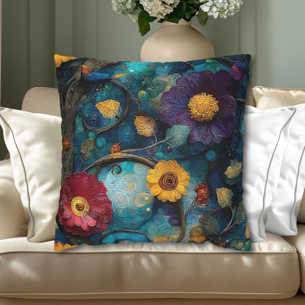 Klimt Botanical Pillow Cover: Jewel Tone Art Nouveau Floral Inspired by Gustav Klimt