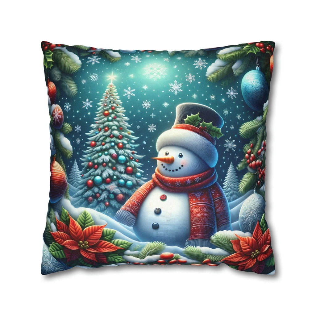 Festive Snowman Christmas Pillow Cover: Cozy Winter Holiday Accent