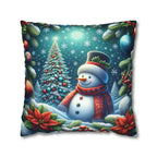 Festive Snowman Christmas Pillow Cover: Cozy Winter Holiday Accent