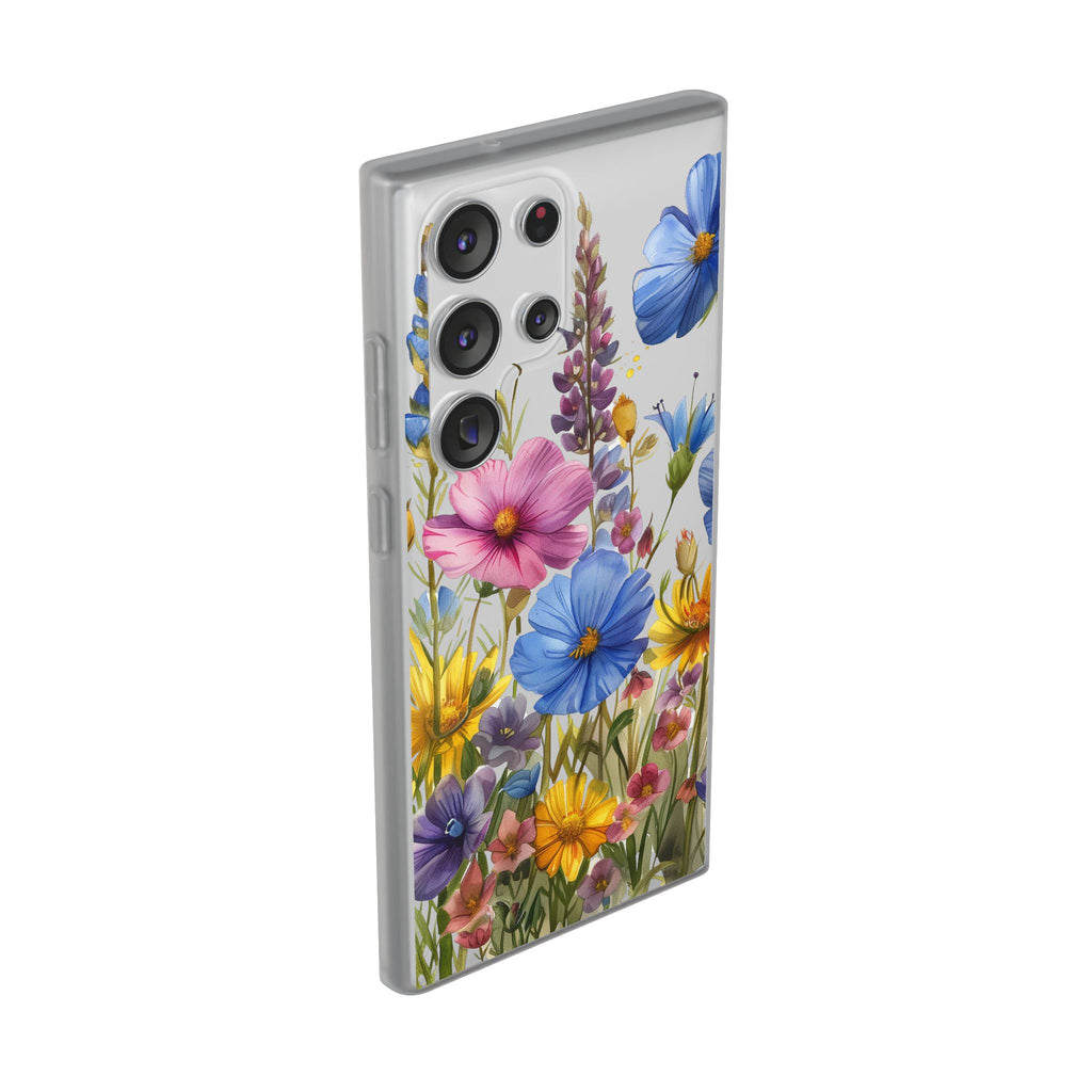 Floral Phone Case: Slim Matte TPU Cover, Wildflower Garden