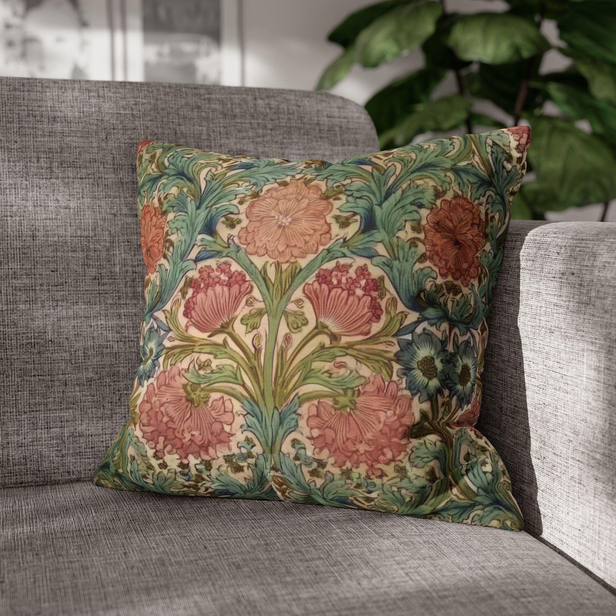 William Morris Style Hyacinth Pillow Cover: John Henry Dearle Inspired Floral