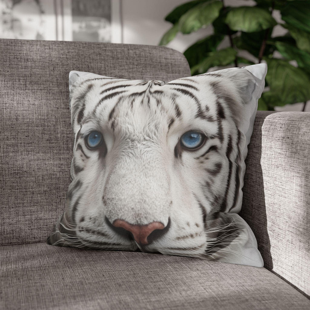 White Tiger Pillow Cover: Bold Wildlife Accent Cushion, Jungle Safari Decor