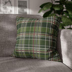 Classic Green Plaid Christmas Pillow Cover: Cozy Holiday Accent for Sofa or Bed