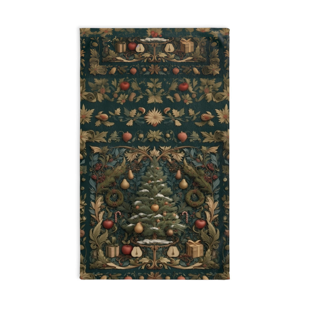 William Morris Christmas Tree Hand Towel: Vintage Style Holiday Tea Towel