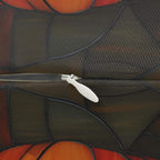 Pumpkin Mosaic Lumbar Pillow, Fall Decor, Stained Glass Effect