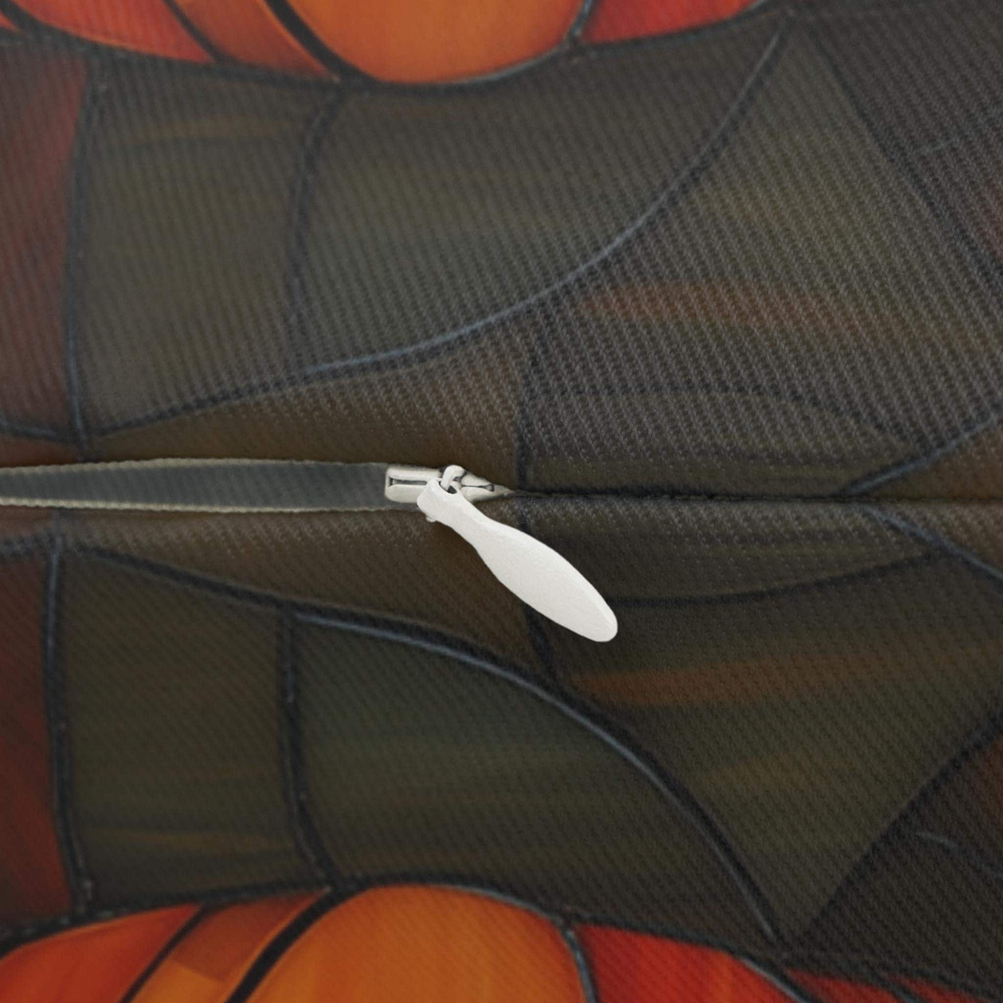 Pumpkin Mosaic Lumbar Pillow, Fall Decor, Stained Glass Effect