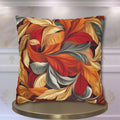 Autumn Leaves Pillow Cover Fall Foliage Throw Cushion Warm Harvest Color Accent Decor