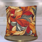 Autumn Leaves Pillow Cover Fall Foliage Throw Cushion Warm Harvest Color Accent Decor