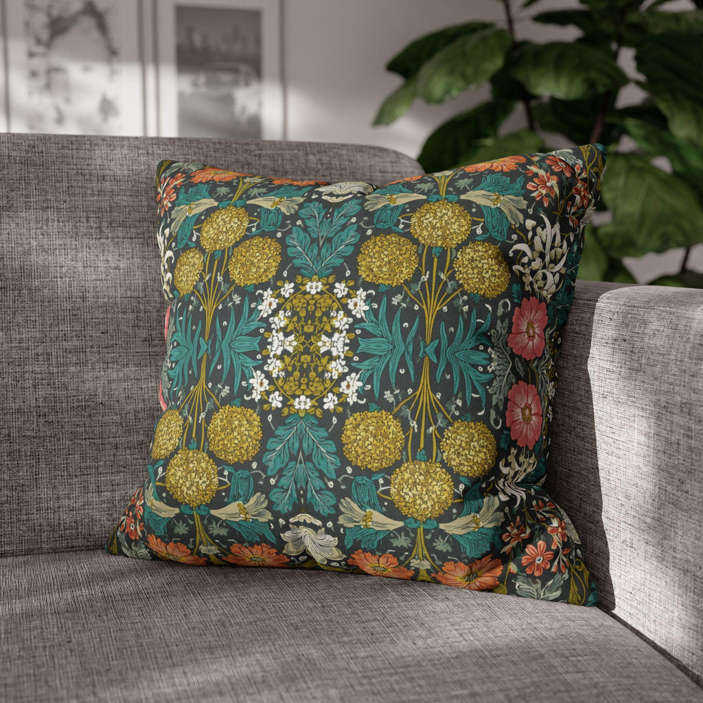 William Morris Style Hyacinth Pillow Cover: John Henry Dearle Inspired Botanical Floral