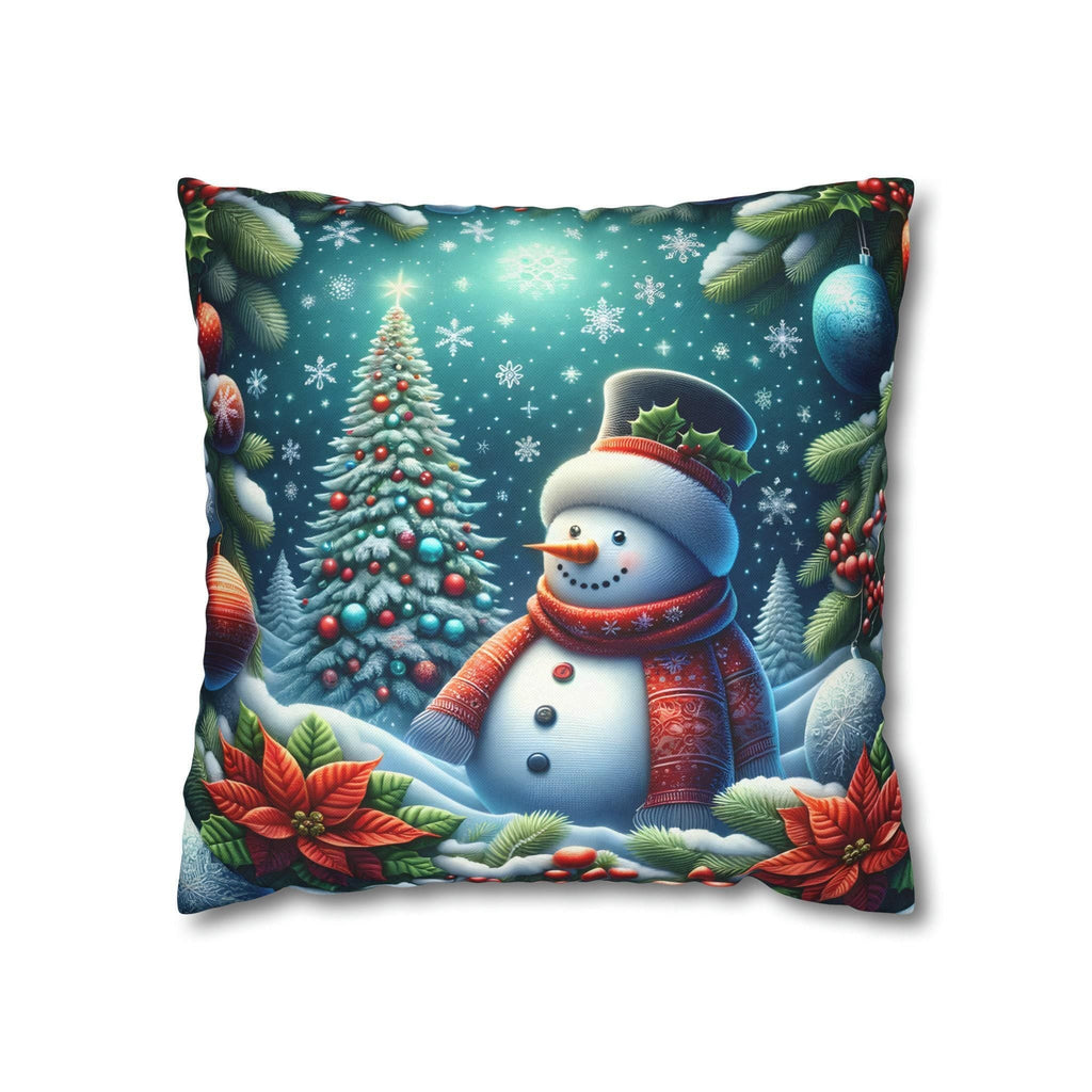 Festive Snowman Christmas Pillow Cover: Cozy Winter Holiday Accent