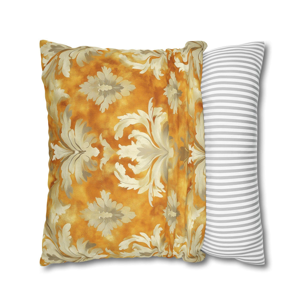 Damask Pillow Cover, Pumpkin Spice Fall Decor, Elegant Accent Pillow