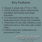 William Morris Botanical Shower Curtain: Vintage-Inspired Floral Tapestry in Soft Earthy Tones