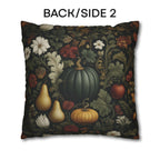 William Morris Inspired Pillow Cover: Midnight Harvest with Pumpkins, Pears & Florals
