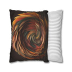 Pillow Cover: Swirling Fall Leaves - Earthy Brown and Orange