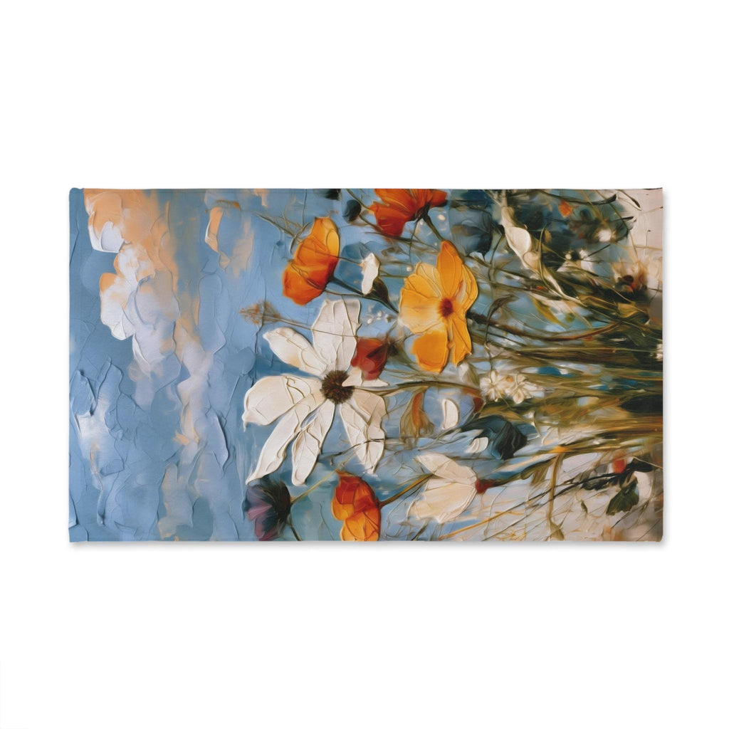 Vintage Inspired Fall Wildflower Hand Towel: Oil Painting Style (16" x 28")
