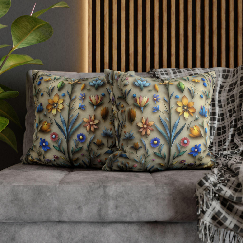 William Morris Inspired Floral Pillowcase: Arts & Crafts Botanical Cushion Cover for Home Decor