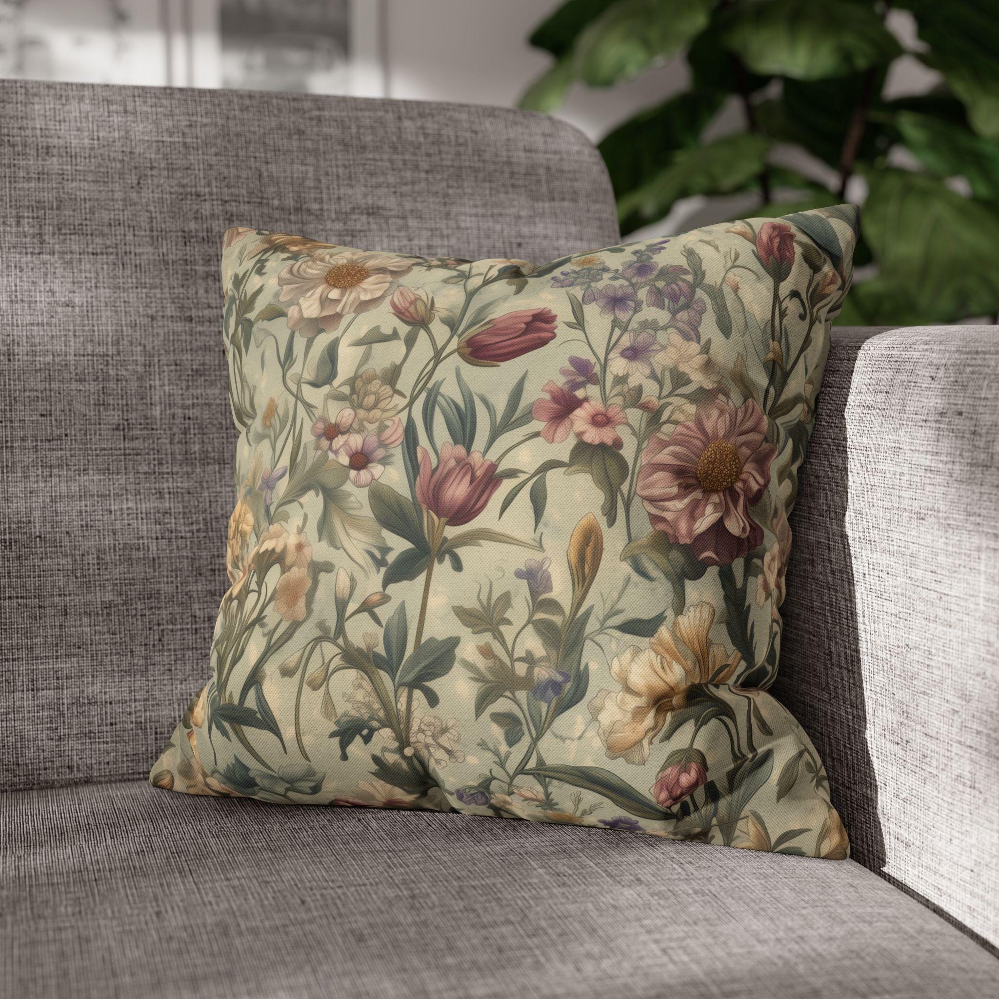 William Morris Inspired Botanical Tapestry Pillowcase: Arts and Crafts Floral Cushion Cover