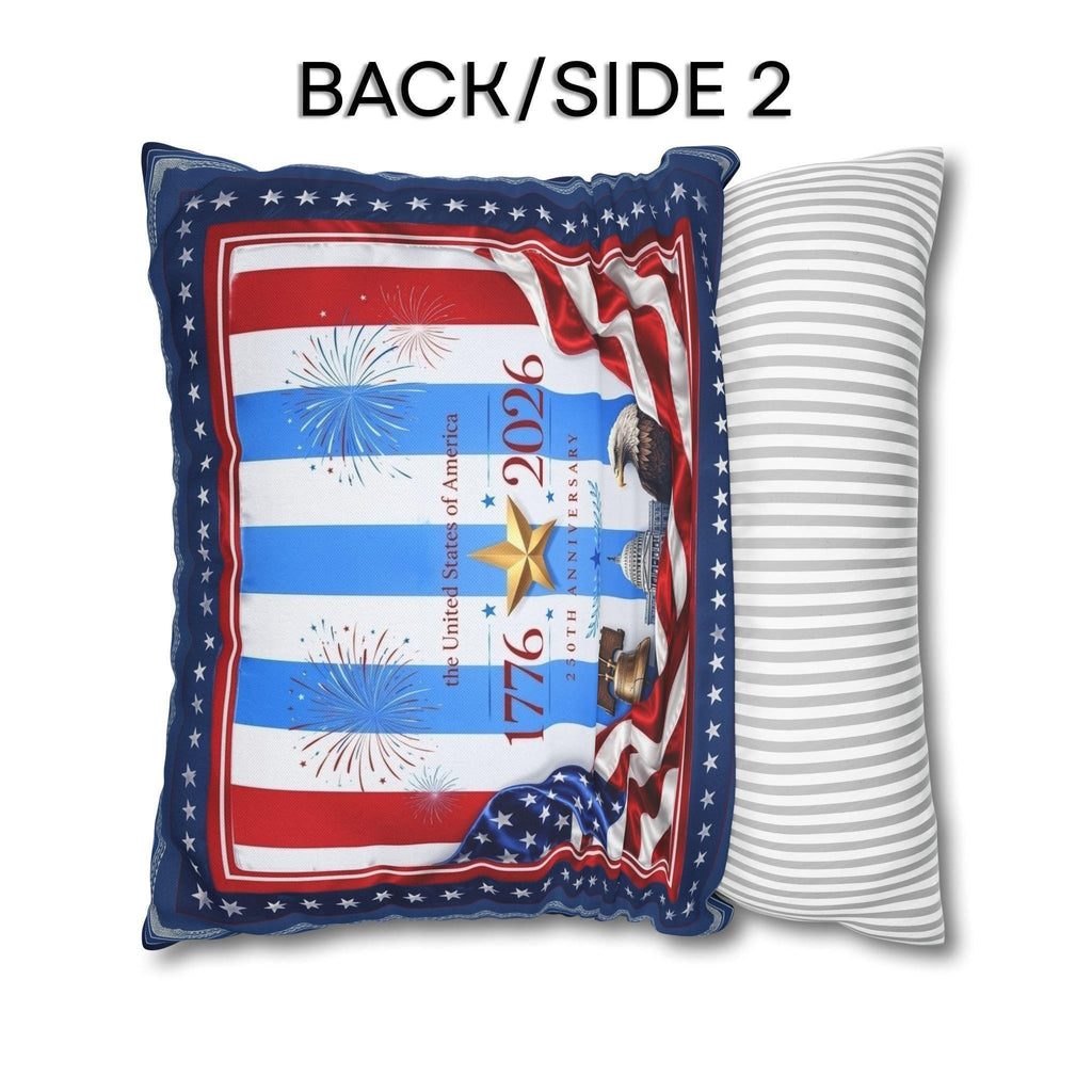 Patriotic Throw Pillow Cover: USA 250th Anniversary, 1776-2026 Limited Edition Decor