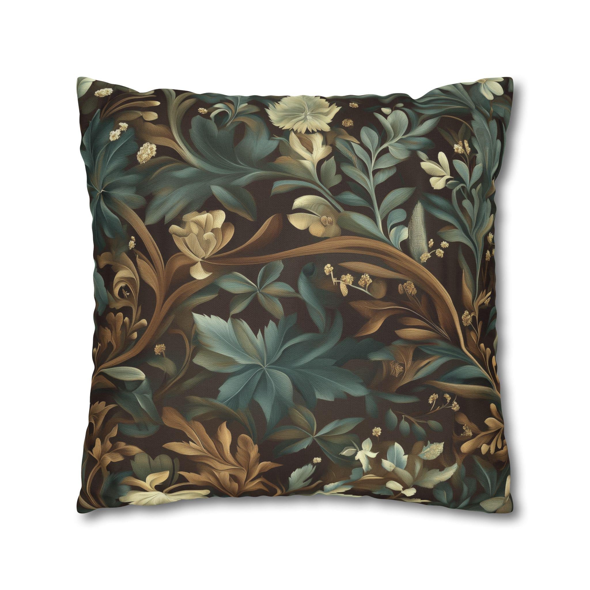 William Morris Botanical Pillow Cover: Vintage Style Floral Accent Pillow