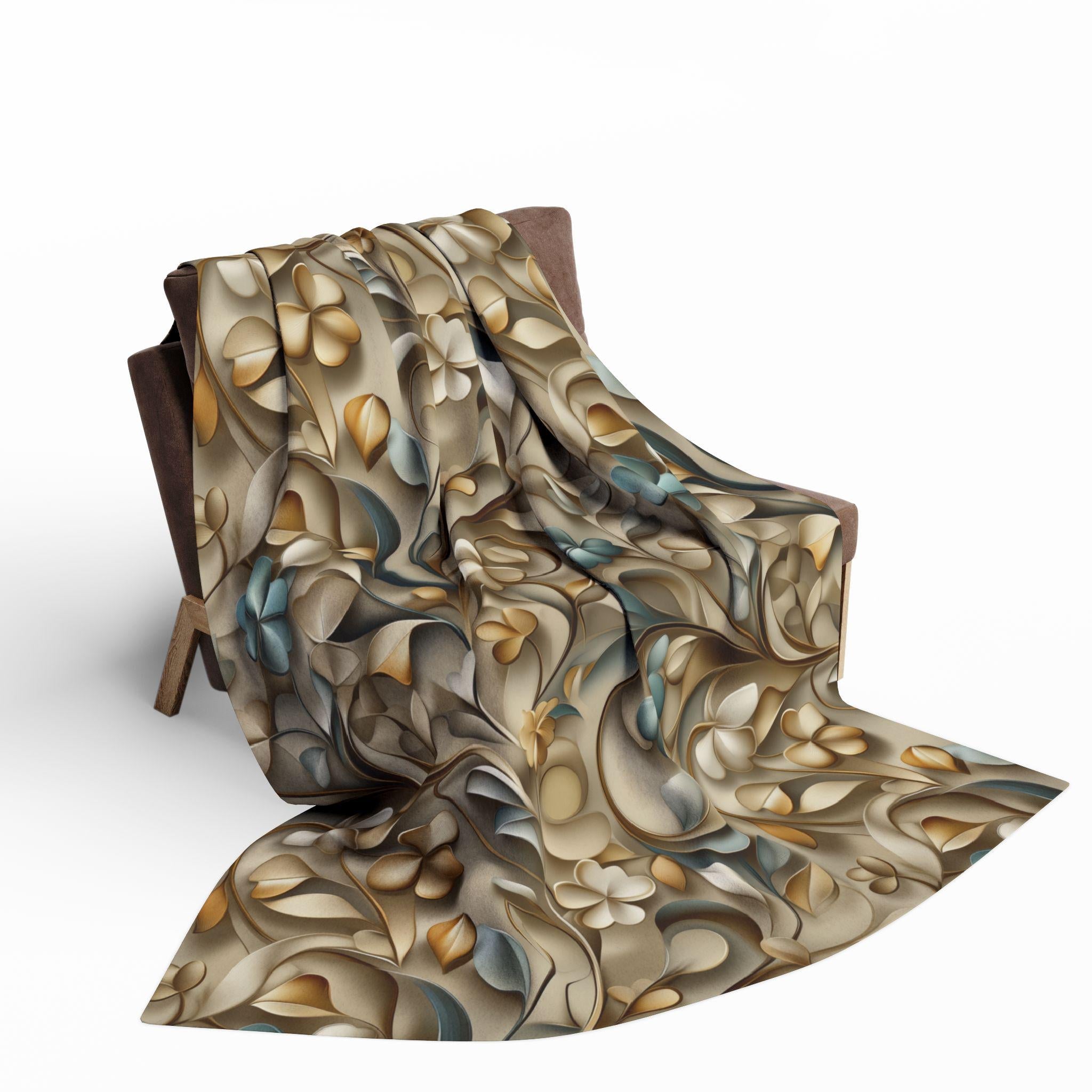 Elegant St. Patrick's Day Shamrock Throw: William Morris Inspired Irish Fleece Blanket for Home Decor