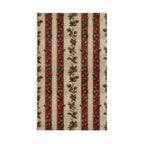 Striped Holly Christmas Hand Towel: Red Green Cream Holiday Botanical Winter Decor