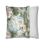 Blush Rose Pillow Cover: Coquette Floral Cushion, Feminine Bedroom Decor