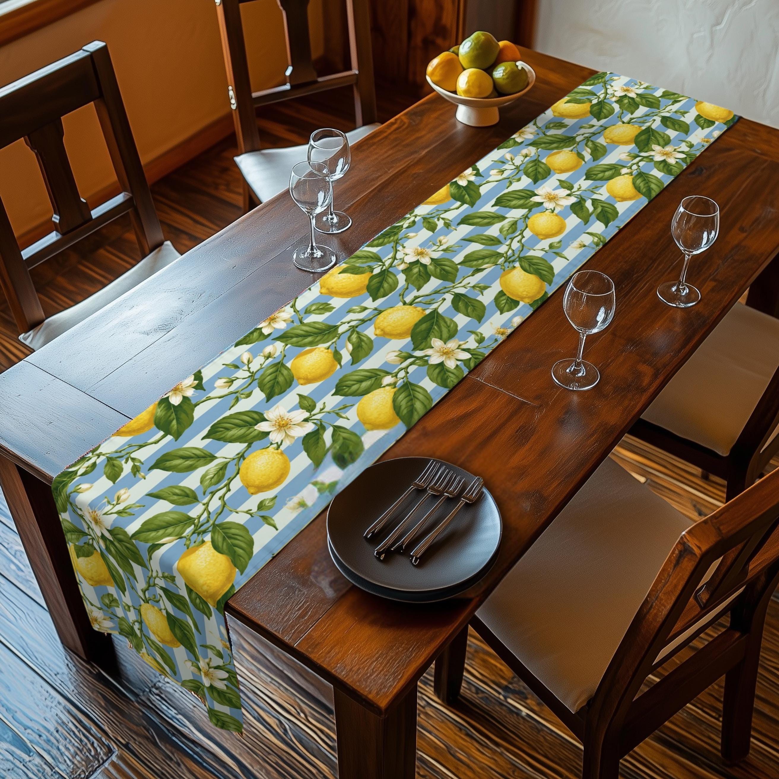 Lemon Table Runner Collection: 7 Citrus and Stripe Variations