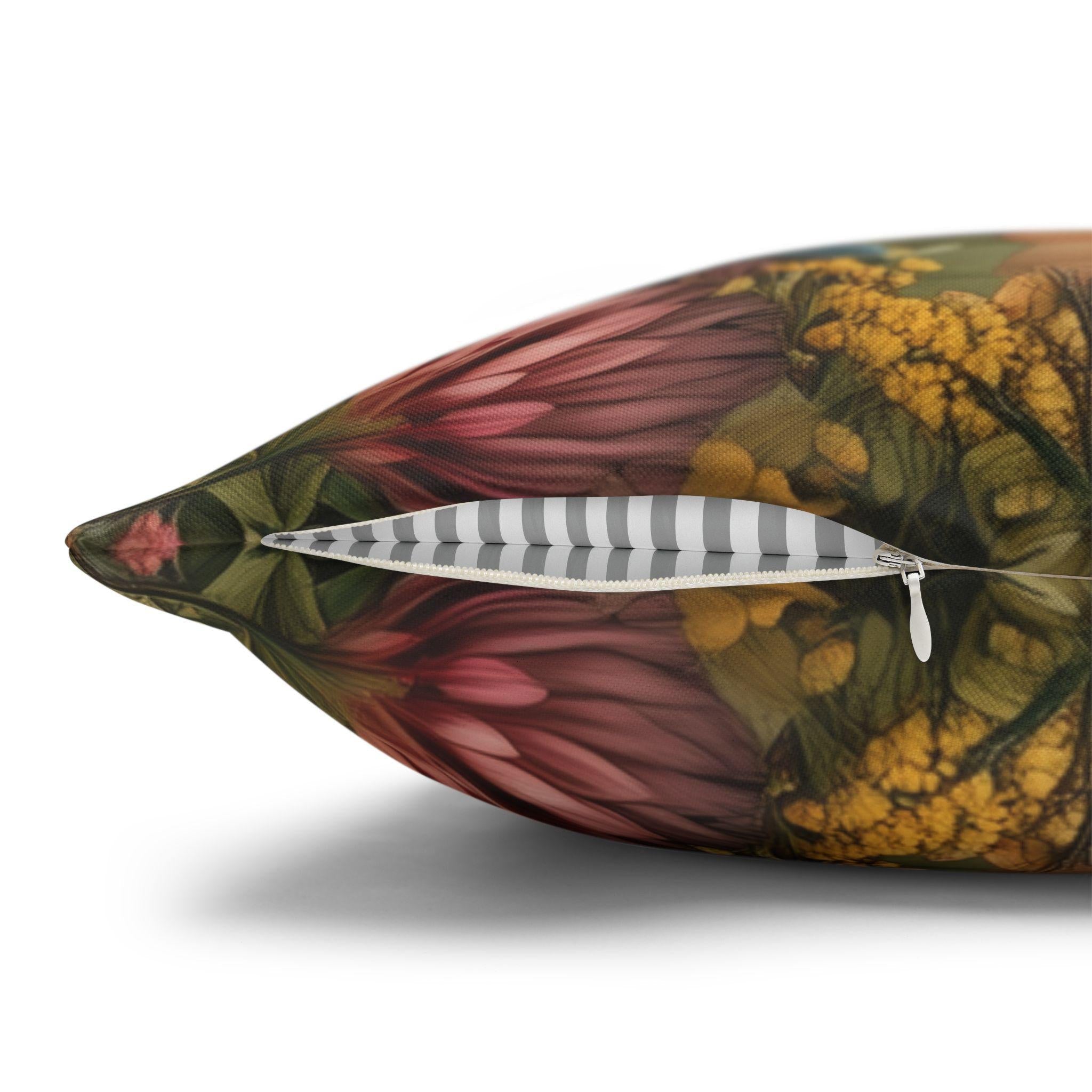 Botanical Pillow Cover: Colorful Wildflowers - Cottagecore Decor