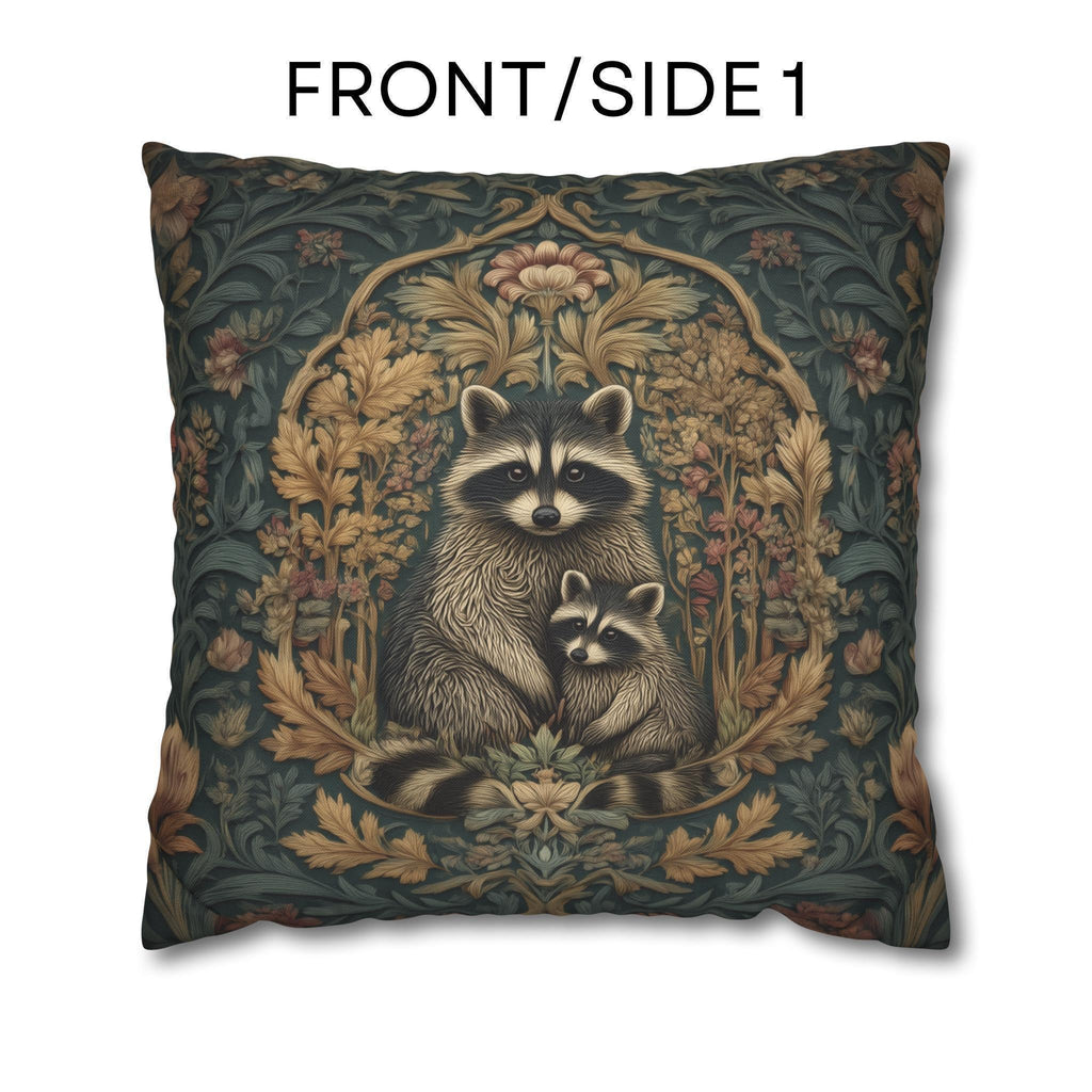 William Morris Raccoon Pillow Cover: Whimsical Woodland Animal Decor