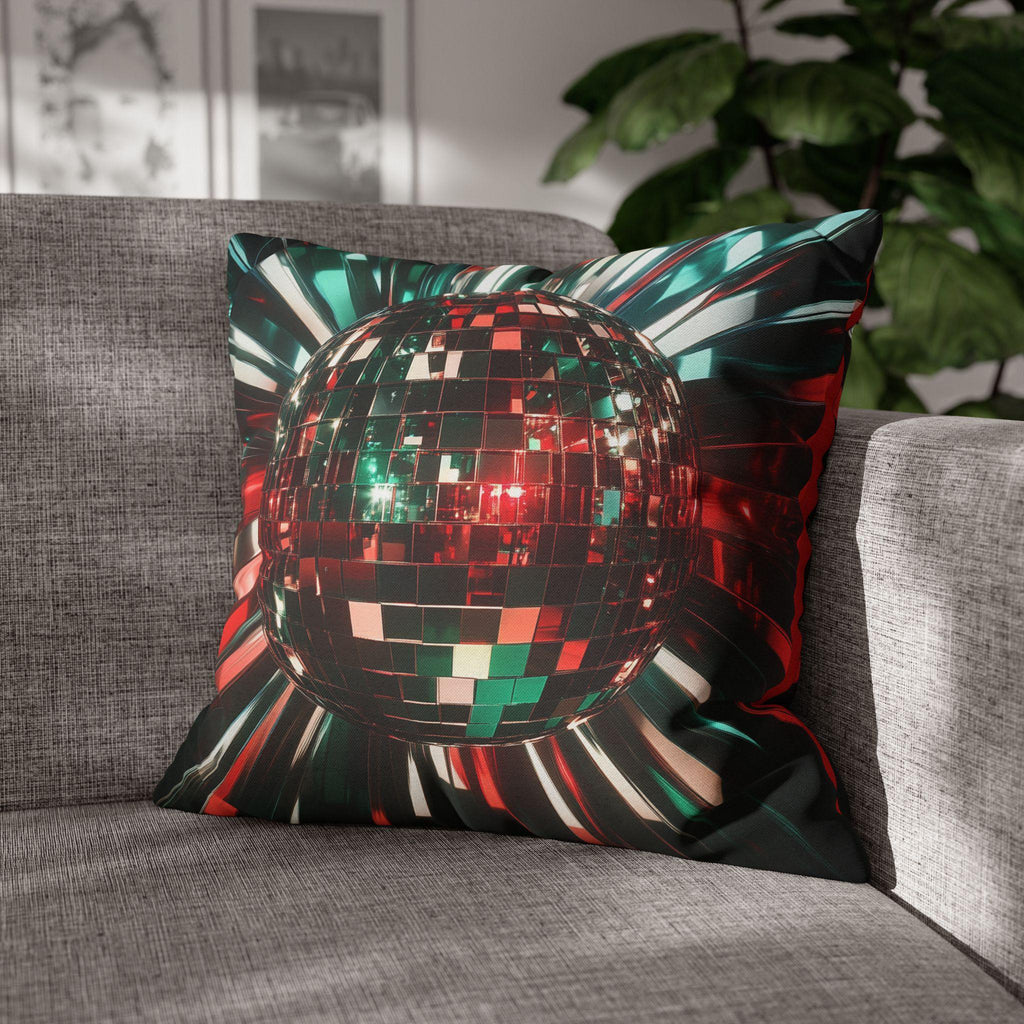 Retro Disco Ball Pillow Cover, Vibrant New Year's Eve Decor