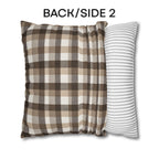 Neutral Brown Gingham Plaid Pillow Cover: Farmhouse Buffalo Check Accent