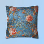 Chinoiserie Pillow Cover: Vintage Inspired Floral Peonies on Blue