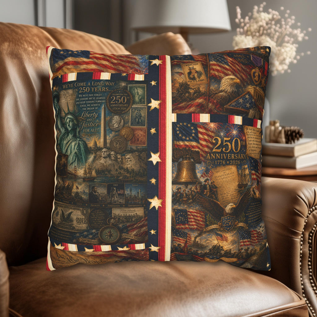 Patriotic Pillow Cover: USA 250th Anniversary Decor