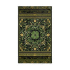 Celtic Clover Botanical Hand Towel: William Morris Inspired Green Tapestry for Bath or Kitchen