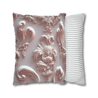 Rococo Pillow Cover: Blush Pink Scrollwork Floral Design