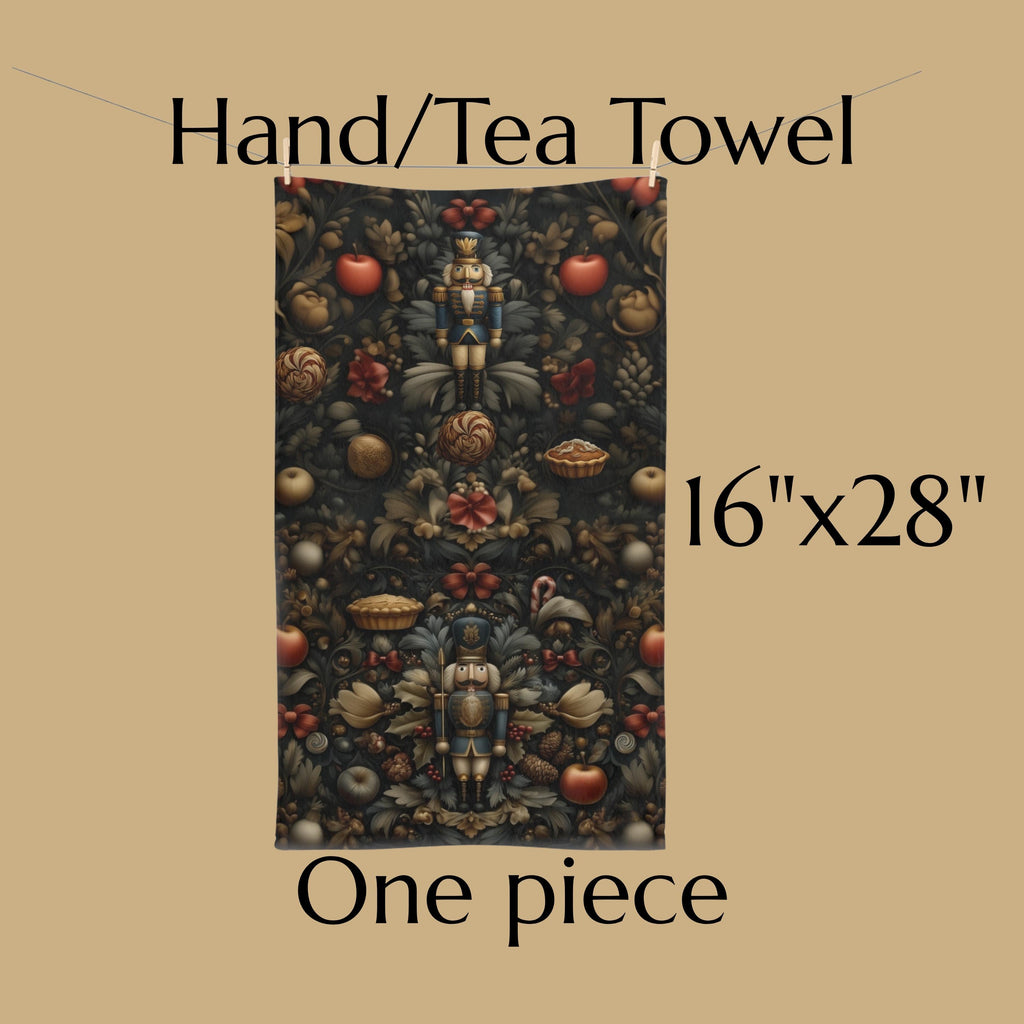 William Morris Nutcracker Christmas Hand Towel: Vintage Style Holiday Tea Towel