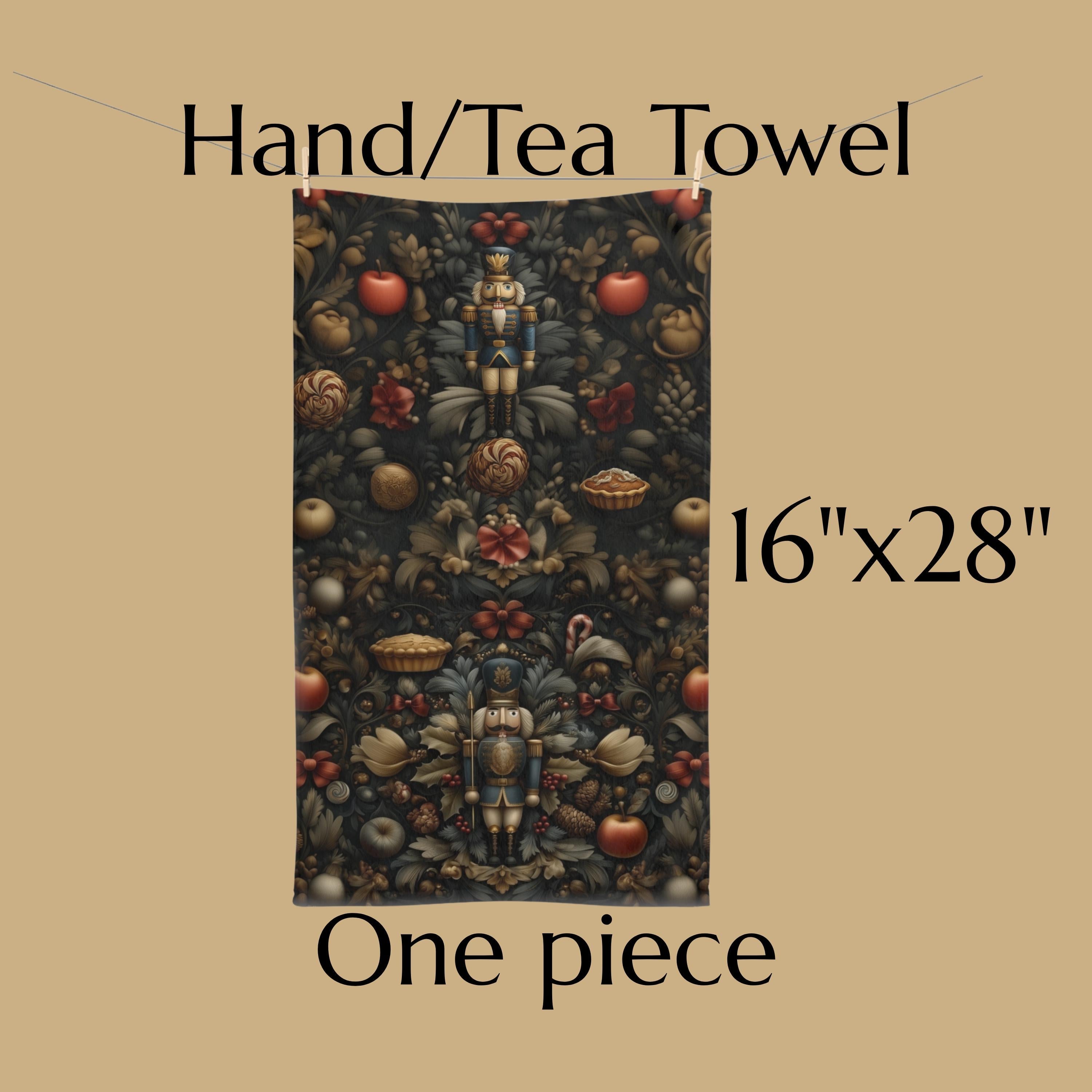 William Morris Nutcracker Christmas Hand Towel: Vintage Style Holiday Tea Towel