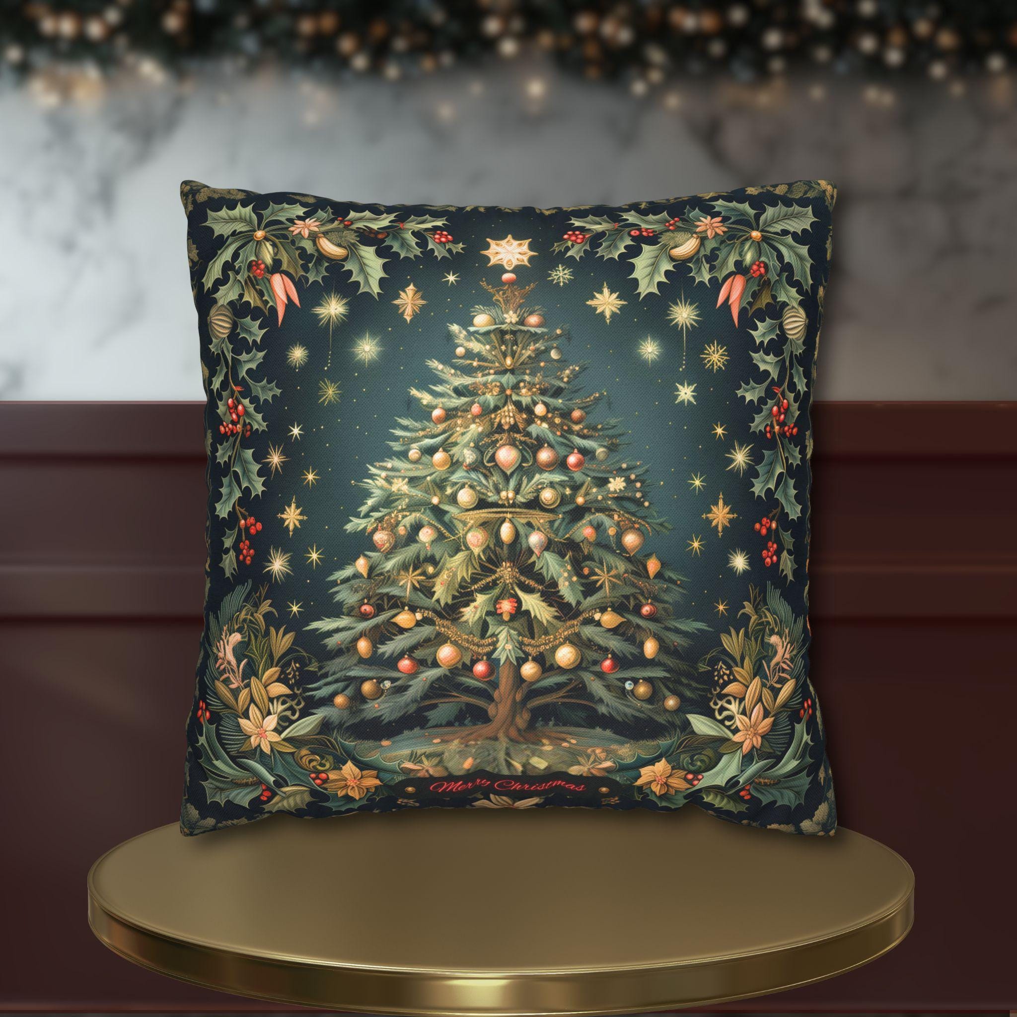 William Morris Christmas Pillow Cover: Botanical Tree, Vintage Style